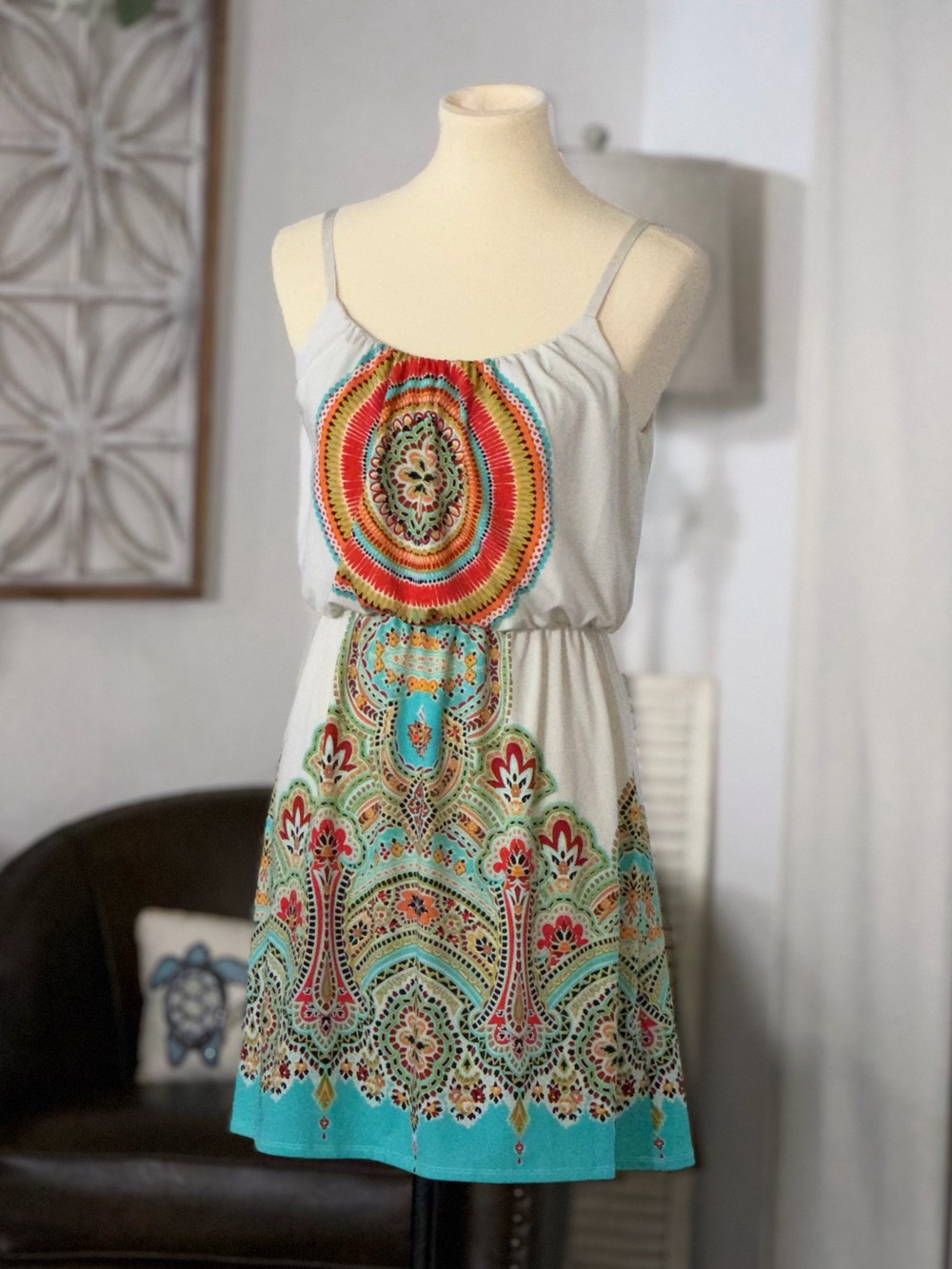 BAILEY BLUE Boho Paisley Mandala Dress